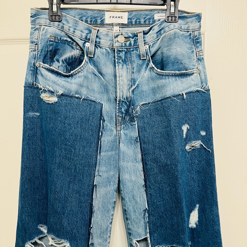 Frame Denim Classic Blue Distressed Jeans
